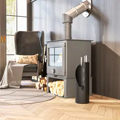 Outsunny 4 Pieces Fireplace Tools Set, Metal Fireplace Accessories Fireside Companion Set with Broom, Shovel, Poker and Bucket, Black - 7