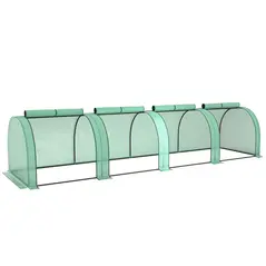 Outsunny 395  x 100 cm Low Tunnel Greenhouse - Green - 1