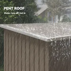 Outsunny 4 x 9ft Metal Shed, with Foundation Shed - Brown - 7