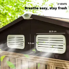 Outsunny 4 x 6ft Galvanised Steel Garden Shed, with Lock and Gloves - Oak - 7