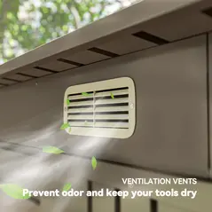 Outsunny 4 x 6ft Galvanised Metal Garden Shed, with Locking Door - Grey - 7