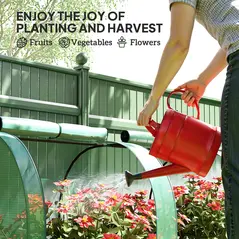 Outsunny 395  x 100 cm Low Tunnel Greenhouse - Green - 7