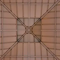 Outsunny 3x(3)M Outdoor Hardtop Gazebo Canopy with 2-Tier Roof and Solid Wood Frame, Outdoor Patio Shelter for Patio, Garden, Brown - 8