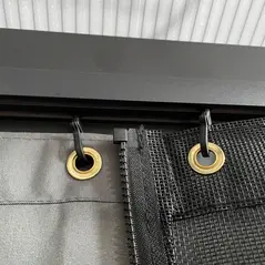 Outsunny 3.6 x 4m Hardtop Gazebo Canopy with Polycarbonate Roof, Aluminium Frame, Permanent Pavilion Garden Gazebo with Netting and Curtains for Patio, Deck, Dark Grey - 8