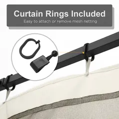 Outsunny 302 x 207cm Universal Replacement Mesh Sidewall Netting for Gazebos and Canopy Tents, (Sidewall Only) White - 5