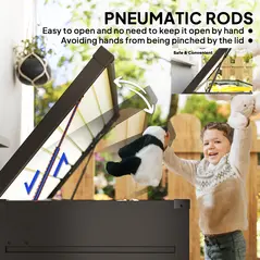 Outsunny 311L Galvanised Steel Garden Storage Box - Dark Grey - 5