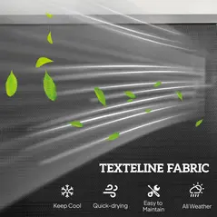 Outsunny 3-Seat Glider Rocking Chair for 3 People Garden Bench Patio Furniture Metal Frame, Black - 6