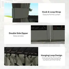 Outsunny 3.6 x 3 m Aluminium Hardtop Gazebo, with Accessories - Dark Grey - 6