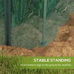 Outsunny 360 x 120cm Galvanised Steel Fruit Cage, Plant Protection Tent with Zipped Door, Green - 7