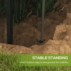 Outsunny 360 x 120cm Galvanised Steel Fruit Cage, Plant Protection Tent with Zipped Door, Black - 7