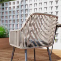 Outsunny 4 Seater Rattan Dining Set, Rattan Garden Furniture Set with Parasol Hole, Outdoor Dining Table and Chairs Set with Cushions, Round Glass Top Table for Patio, Balcony, Light Brown - 7