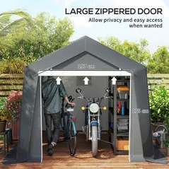 Outsunny 3.6 x 2.1m Portable Outdoor Shed, with Window - Dark Grey - 6