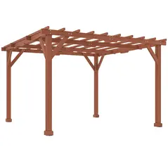 Outsunny 3.3 x 3.3 m Wooden Pergola Kit, Graden Pergola Gazebo Grape Trellis with Stable Structure for Climbing Vines, Flowers - 1