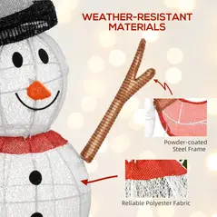 Outsunny 3ft 78 LED Light Outdoor Snowman Decoration, with Accessories - 6