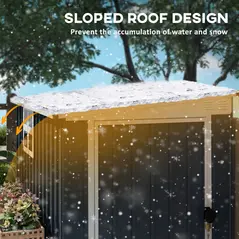 Outsunny 4 x 6ft Garden Metal Shed, Outdoor Storage Shed with Window, 2 Vents and Lockable Door for Garden, Patio, Dark Grey - 6