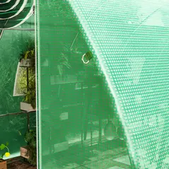 Outsunny 4 x 3 x 2m Polytunnel Greenhouse Replacement Cover ONLY Winter Garden Plant PE Cover for Tunnel Walk-in Greenhouse with Roll-up Windows Door Outdoor, Green - 8