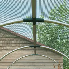 Outsunny 360 x 120cm Galvanised Steel Fruit Cage, Plant Protection Tent with Zipped Door, Green - 9