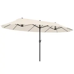 Outsunny 4.6m Double Garden Parasol - Beige - 1