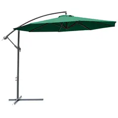Outsunny 3m Banana Hanging Parasol Umbrella Green - 1