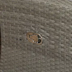 Outsunny 4 Piece Rattan Garden Furniture Set Outdoor Sofa Sectional Set with Glass Top Table for Poolside, Grey - 9