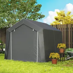 Outsunny 3.6 x 2.1m Portable Outdoor Shed, with Window - Dark Grey - 8