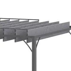 Outsunny 4 x 3(m) Outdoor Pergola with Retractable Roof, Aluminium Louvered Patio Gazebo Canopy for Lawn Garden Patio, Grey - 9
