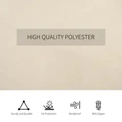 Outsunny 4 Pack Replacement Gazebo Curtains Privacy Panel for Most 3 x 4m Gazebo Canopy Pavillion Outdoor Shelter Sidewalls Accessories Beige - 6