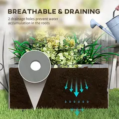 Outsunny 52L Wooden Planter, with Trellis and Shelves - Grey - 5