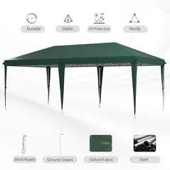 Outsunny 6 x 3 m Pop-Up Steel Frame Gazebo - Green - 6