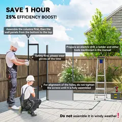 Outsunny 6 x 6ft Outdoor Storage Shed, Plastic Garden Shed with Windows and Air Vents, Outdoor Resin Tool Shed with Latch Doors for Garden, Deck, Light Grey - 4