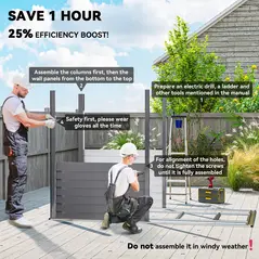 Outsunny 5 x 9ft Galvanised Metal Garden Shed with Foundation Kit, Outdoor Lean-to Shed, Tool Storage House with Lockable Doors, Gloves and 2 Air Vents for Patio, Garden, Grey - 4