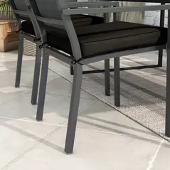 Outsunny 4-Piece Seat Cushions Pillow Replacement, Patio Chair Cushions Set with Ties for Indoor Outdoor, Black - 7