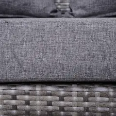 Outsunny 5 Pieces Rattan Garden Furniture Set, 4 Seater Half-Round Garden Sofa Set with Thickened Cushions, Wicker Conservatory Furniture with 4 Chairs, Rattan Coffee Table and Pillows, Grey - 8