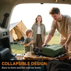 Outsunny 41L Festival Trolley on Wheels, Compact Garden Folding Trolley Cart, 60kg Heavy Duty Collapsible Foldable Wagon with Adjustable Handle and Carrying Bag for Beach, Camping, Festival, Green - 6