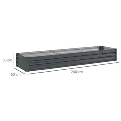 Outsunny 60 x 240cm Galvanised Steel Planter, with Open Bottom - 3