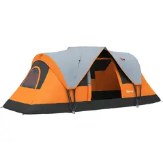 Outsunny 5-6 Man Dome Camping Tent - Orange - 1