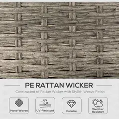 Outsunny 6 Pieces Outdoor PE Rattan Garden Furniture, Patio Wicker Sectional Conversation Corner Sofa w/ Soft Padded Cushion & Liftable Coffee Table, Light Grey - 5