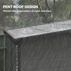 Outsunny 6 x 6ft Outdoor Storage Shed, Plastic Garden Shed with Windows and Air Vents, Outdoor Resin Tool Shed with Latch Doors for Garden, Deck, Light Grey - 8