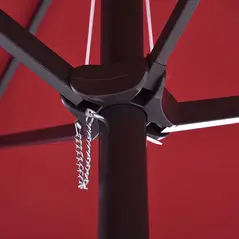 Outsunny 4.6m Double-Sided Patio Parasol Sun Umbrella-Wine Red - 9