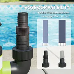 Outsunny 400W Submersible Water Pump for Dirty/Clean Water, 9000L/H Electric Sump Pump with Float Switch, Drain Water from Garden Pond, Hot Tub, Ditches, Portable and Lightweight - 6