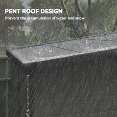 Outsunny 6 x 6ft Outdoor Storage Shed, Plastic Garden Shed with Windows and Air Vents, Outdoor Resin Tool Shed with Latch Doors for Garden, Deck, Dark Grey - 8