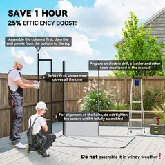 Outsunny 6 x 6ft Outdoor Storage Shed, Plastic Garden Shed with Windows and Air Vents, Outdoor Resin Tool Shed with Latch Doors for Garden, Deck, Dark Grey - 4