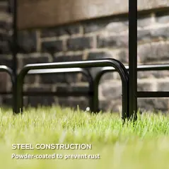 Outsunny 4FT Firewood Rack with Canvas Carrier Bag and 600D Oxford Waterproof Cover, Metal Log Store Indoors, Log Storage Rack Holder for Outdoor Indoor Fireplace, Black - 7