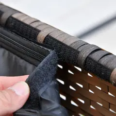 Outsunny 6 Pieces Rattan Garden Furniture Set, 7 Seater Wicker Outdoor Furniture Set with Storage Tea Table & Side Table, Sectional Garden Sofa Set with Cushions, Orange - 8