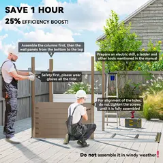 Outsunny 5 x 9ft Galvanised Metal Garden Shed with Foundation Kit, Outdoor Lean-to Shed, Tool Storage House with Lockable Doors, Gloves and 2 Air Vents for Patio, Garden, Brown - 4