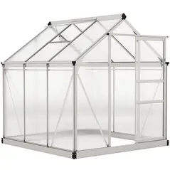 Outsunny 6 x 6ft Polycarbonate Greenhouse - Clear - 1