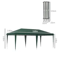 Outsunny 6 x 3 m Pop-Up Steel Frame Gazebo - Green - 3
