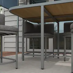 Outsunny 4-Seater Rattan Cube Garden Furniture Set with Cushions - Grey - 9