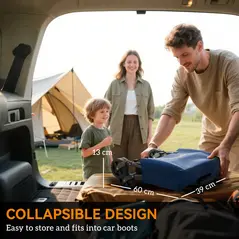 Outsunny 41L Festival Trolley on Wheels, Compact Garden Folding Trolley Cart, 60kg Heavy Duty Collapsible Foldable Wagon with Adjustable Handle and Carrying Bag for Beach, Camping, Festival, Blue - 6