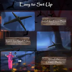 Outsunny 5′7″ Scary Animated Clown Decoration - Pink/Purple - 7